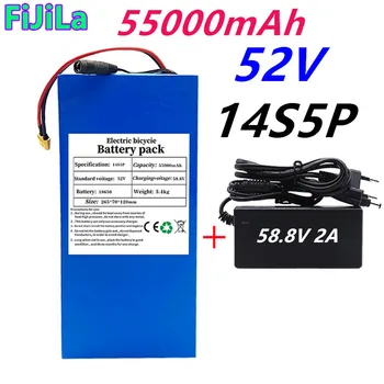 52V 14S5P 55000mAh 18650 1500W Ličio-Batterie für Balansas Auto Elektrische FahrradRoller dreirad + Geschenk 58,8 V 2A Ladegerät