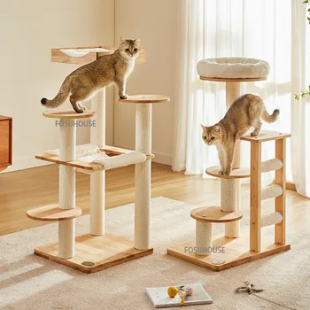 Modernios Medžio masyvo Katė Laipiojimo Rėmas Naminių Žaislų, Baldų Kraftpopieris Ramsčių Katė Medžio Kūrybos Dizaineris Laiptų Rėmo Kačių Kraikas
