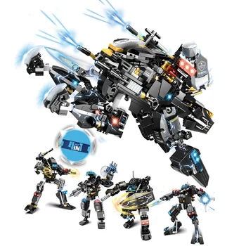 2023 4in1 Miesto SWAT Policijos Robotas Ypatingas Policijos Korpusas Robotai Žaislas Blokai Duomenys Modelis Žaislai Vaikams Berniukas Žaislas