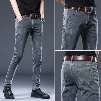 2020 m. pavasarį ir rudenį nauji vyriški džinsai, juodas klasikinis mados dizaineris džinsai skinny jeans vyriški laisvalaikio aukštos kokybės slim kelnės