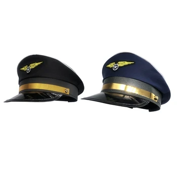 Klasikinis Aviacijos Aštuoniakampis Kapitonas Skrybėlę su Ženklelis Reguliuojamas Pilotas Skrybėlę Veiklos Aksesuaras Maskuotis Šalis
