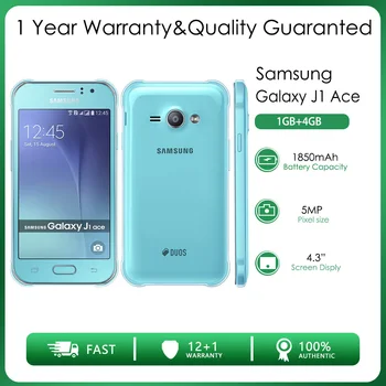 Originalus, Atrakinta Samsung Galaxy J1 Ace J110 4G 2 Sim 1GB RAM, 4GB ROM, 5MP 4.3