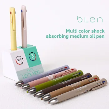Japonijos ZEBRA vidutinės naftos rašiklis ZEBRA BLEN serijos trijų spalvų tušinukas žemas svorio centras sklandžiai smūgį absorbuojančiu