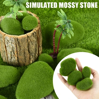 10vnt 10 Dydžių Dirbtinis Moss Uolų Dekoratyvinis Namų Modeliavimas Augalų Žaliosios Samanos Kamuolį, Gėlių Išdėstymas Sodo ir Apdorodami