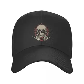 Custom Rock N Roll Beisbolo Kepurė Vyrams, Moterims, Reguliuojamas Hardrock Muzikos Sunkiųjų Metalų Kaukolė Sunkvežimio vairuotojas Hat Streetwear
