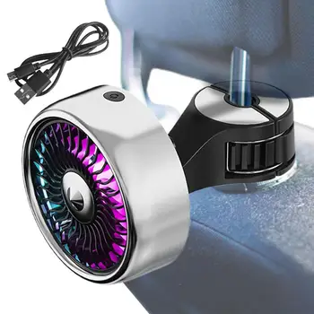 Automobilių Sėdynės Ventiliatorius USB Automobilių Aušinimo Ventiliatorius Su Laidu Ir Stacionarių Sagtis RGB Gradientas Apšvietimo Kablys Funkcija, 3-Greitis, Apkrova, 22 Lb, Miegamojo