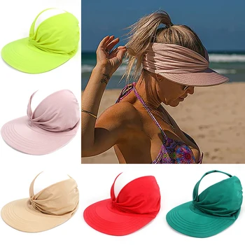 Nauja Vasaros Suncap Nešiojamų Greitai-džiovinimo Paplūdimio Skrybėlę Anti-ultravioletinių Elastingos Tuščiavidurės Viršų Skrybėlės Mados Lauko Sporto Spalvinimas Kepurės