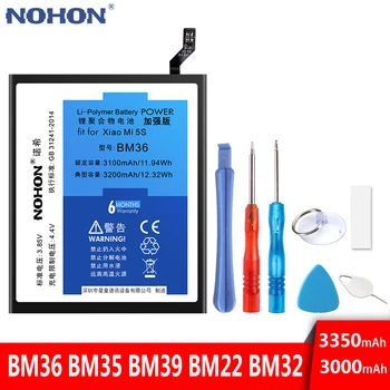 Originalus NOHON Baterija BM22 BM36 BM39 Už Xiaomi Mi 5 5S 6 Mobiliojo Telefono Pakeitimo Bateria Didelės Talpos Bateria