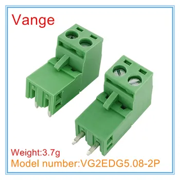 5vnt/daug pulggable gnybtų bloko VG2EDG5.08 2Pin PA66 plastikinis korpusas su vario adata kabelis