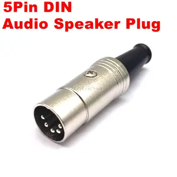1 vnt 5 Pin Audio Adapteris DIN Kištukas Vyrų Midi Jungties Laidą Veda Audio Adapteris Vyrų Inline Kištukas Su Sunkiųjų Kabelio laikiklis