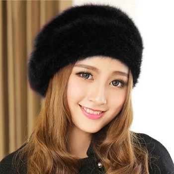 Moterų Žiemos korėjos Versija Moterų Universalus Rudens ir Žiemos Dirbtiniais Triušio Kailio Beretė Skrybėlę Šiltas ir Sustorėti