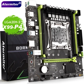 Atermiter X99 - P4 pagrindinės Plokštės Lizdą, LGA2011-3 USB3.0 NVME M. 2 SSD Paramos DDR4 REG ECC Atminties ir Inter Xeon E5 V4 V3 Procesorius