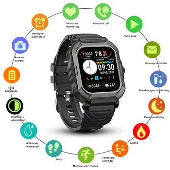 H30 Smart Watch Vyrų Vandeniui, Didelis Ekranas, Bluetooth Ryšys Lentelė Širdies ritmas, Kraujo Deguonies Miego Stebėjimo Muzikos Smartwatch