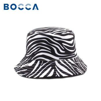 Bocca Zebras Dryžuotas Bucket Hat Gyvūnų Pakraštyje Spausdinimo Grįžtamasis Kibirą, Skrybėlės, Juoda, Sulankstomas Žvejys Lauko Vasaros Saulė-Įrodymas