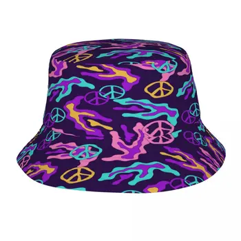 Bucket Hat Unisex Bob Kepurės Hip-Hop Gorros Spalvinga Trippy Psichodelinio Vasaros Panama Kepurė Beach Sun Žvejybos Hat