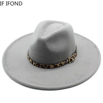 Moterų, Vyrų 9.5 CM Pločio Kraštų Fedoras Skrybėlę Britų Stiliaus Žiemos Vilna Panama Džiazo Skrybėlę Bažnyčia, Panamos Sombrero Kepurė