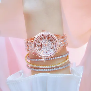 Moteriški Rankiniai Laikrodžiai Suknelė Aukso Žiūrėti Kristalų Deimantai, Laikrodžiai, Nerūdijančio Plieno, Sidabro spalvos Laikrodis Montre Femme Moterų Apyrankės, Laikrodžiai