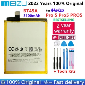 Meizu 100% Originalus 3100mAh BT45A Baterija Meizu Pro 5 Pro5 PRO5 Telefono Naujausias Gaminti Aukštos Kokybės Baterija+Nemokamas įrankiai