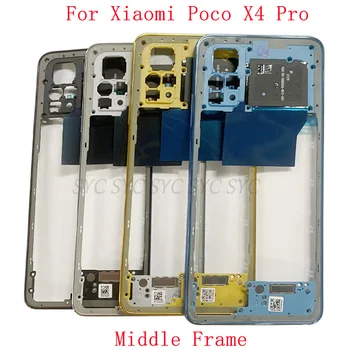 Viduryje Kadro Centre Važiuoklės Telefono Korpusas Xiaomi Poco X4 Pro 5G Rėmo Dangtis Remontas, Dalys