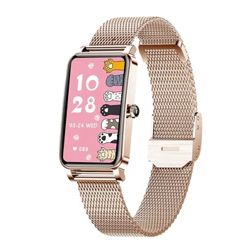 YIKAZE Moterų Smart Watch Užsakymą Surenka Pilnas Touch Screen IP68 Vandeniui Smartwatch Moterų Širdies ritmo Monitorius Miela Apyrankė