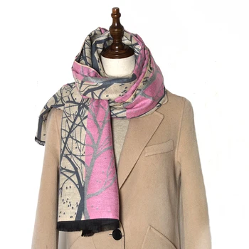 Kašmyro šalikai-pavyzdžiui, skaros moterų žiemą šiltas Medis skara apsiaustu ms storio kelionės Prabangos prekės ženklo Naujų atvykimo antklodės kutas šalikas