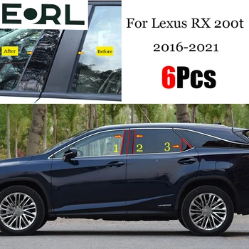 Už Lexus RX 200t 300 350l 450h 450hl 2016-2021 Automobilių Durų, Langų viduriniame Stulpelyje Apdaila Apsaugos PC Juodos Juostelės Apdaila Lipdukas