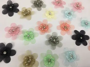 10vnt 3D rankų darbo china gėlės Lopai Drabužių gėlių juoda Lacewedding suknelė veiklos batai 