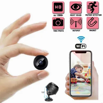 Mini Belaidė Kamera, Wifi Nuotolinio Stebėti Namų Saugumo 1080p Vaizdo įrašymo Naktinis Matymas, Judesio Aptikimas Magnetas Mikro Kamera