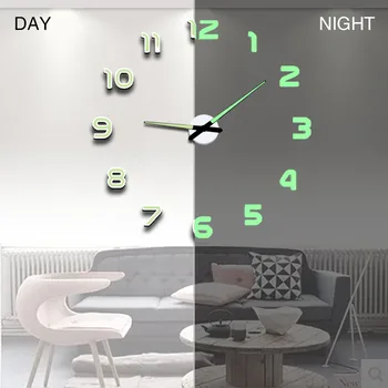 Sieninis Laikrodis Didelis, Modernus Dizainas, Skaitmeninis 3D Derliaus Luminious Žiūrėti Horloge 