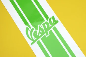 Už MOTOROLERIS Logotipas Juostele Lipdukas Piaggio KALKIŲ ŽALIA 100cm X 7cm, Kad Tilptų VESPA