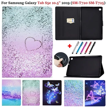 Funda Samsung Galaxy Tab S5e Atveju 10.5 colio 2019 SM-T720 SM-T725 Coque Piniginės Lizdas Samsung Tab S5E 10 5 T720 T725 Dangtis