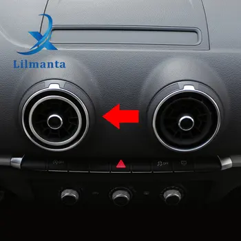Lilmanta Auto 4pcs/set Oro Kondicionavimo Ventiliacijos Anga Žiedas Dangtelis Apdaila Apdailos Lipdukas Audi A3 8V 2013 - 2019 Priedai
