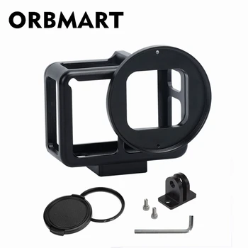 ORBMART Juodo Aliuminio Lydinio Apsauginis Rėmelis, Korpuso Dangtelis Korpuso Atveju + 52mm UV Filtras Gopro Hero 5 6 7 Black Sporto Fotoaparatas
