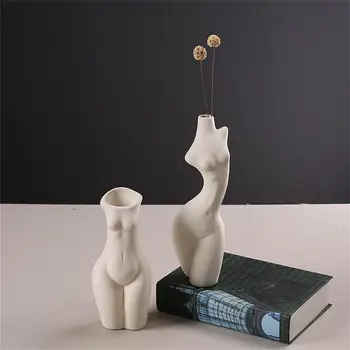 Keramikos Kūno Vaza Feminizmo Modernus Patalpų Puodą Statula Namų Biuro Feminizmo Skulptūros Gėlių Išdėstymas