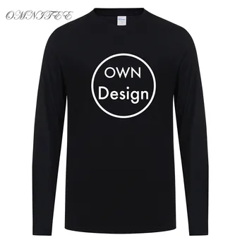 Custom Long Sleeve T Shirt, Kad Jūsų Dizainas, Logotipas Tekstas Vyrai Moterys Spausdinti Dizaino Aukštos Kokybės Dovanų Marškinėlius Viršūnės