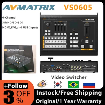 AVMATRIX VS0605 SDI HDMI suderinamus Multi-format 6 Kanalų Įėjimai Video Switcher Maišytuvas Su PTZ Kameros Valdymo ir apskaitos Luma