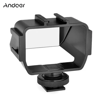 Andoer Universalus Fotoaparatas Selfie Vlog Apversti Aukštyn Veidrodis Ekrano su 3 Šalto Batų Stovai Mini LED Šviesos 