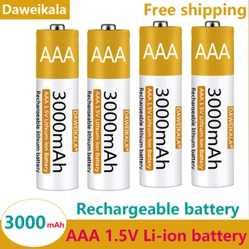 Daweikala AAA1.5V Li-ion Įkraunama Baterija 3000mAh AA Ličio-jonų Baterija Nuotolinio Valdymo Pelės Mažas Ventiliatoriaus Elektros Žaislas Ventiliatorius