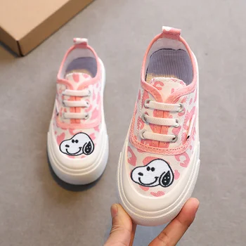 Snoopy Mergaičių skate batai 2022 m. pavasarį nauja vaikų drobė batai kūdikio, vaikiška avalynė vaikams laisvalaikio bateliai