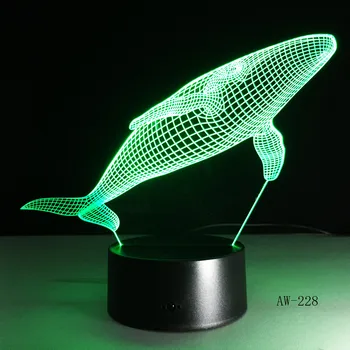 Ryklys Modelio 3D LED Lempos Kūrybos Stalo Lempos 