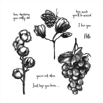 2023-2024 Gali iki balandžio Metinis Katalogas Naujų Augalų Vynuogių Gėlių Lapų Modelio Aiškių Ženklų Pjovimo Miršta Priėmimo Kortelės Scrapbooking