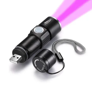 395nm 365nm LED UV Žibintuvėlis Ultravioletinių spindulių Žibintuvėlis Zoomable Mini Linterna UV Augintinio Šlapimo Dėmes Detektorius Skorpionas Medžioklė
