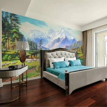 beibehang Užsakymą tapetai 3d freskomis Europos sielovados grožio aliejaus tapybai TV foną, freskos gyvenimo kambario, miegamasis 3d tapetai