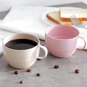Kviečių Šiaudų Pieno Taurės Europos Stiliaus Kavos, Arbatos Puodelis Paprastas Pusryčių Gėrimo Taurė 