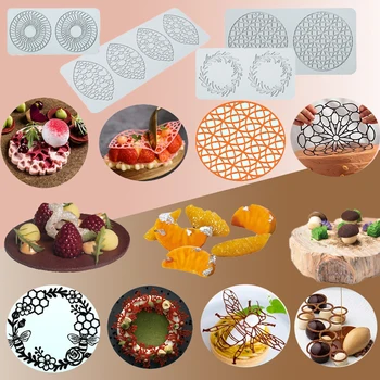 SHENHONG 26 Stilių Geometrinis Tekstūra Sugarcraft Silikono Formų Torto Formos Minkštas Nėriniai Kilimėlis Desertų Dekoravimo Bakeware Rinkinys