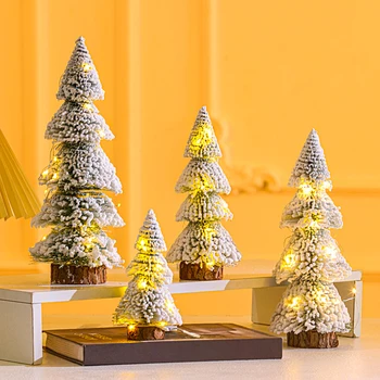 Mini Kalėdų Eglutės, Flocking Dirbtinis Kedro Medžio Naujųjų Metų Dekoro Balta Cedar Merry Xmas Namuose Šalis Darbalaukio Papuošalai Navidad