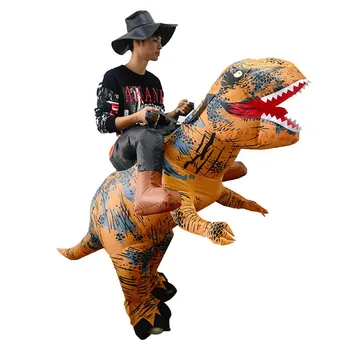 Dinozaurų Pripučiamas kostiumas Suaugusiųjų Važinėti Dino Cosplay Kostiumai Fancy Dress Jojimo T-Rex Susprogdinti Apranga Veiklos Karnavalas Prop