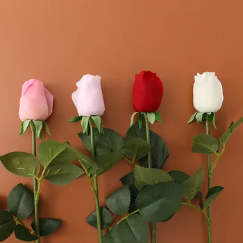 1Pcs/daug Nekilnojamojo Touch Rožių Žiedų Šilko Pluoštas Penoy Rose Dirbtinių Gėlių Puokštė Vestuvių Stalo Dekoro ir Namų Puošybai