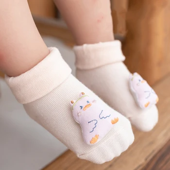 2pairs/pak kūdikių naujagimių kojinių rinkinį medvilnės šiltas, neslidžia baby girl kojinės su lėlės mielas gyvūnų triušis antis berniuko, kojinių 1 metai