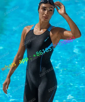 Moterų Mokymo Lenktynių maudymosi Kostiumėliai, Vienas Gabalas Sporto Komforto Maudymosi Profesinės Konkurencijos Kelio Ilgis Quick Dry Bodysuits